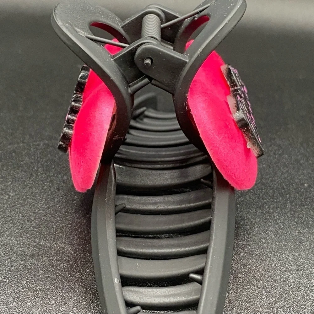 Barbie Black Matte and Hot Pink 5in Hair Claw Clip- NWOT